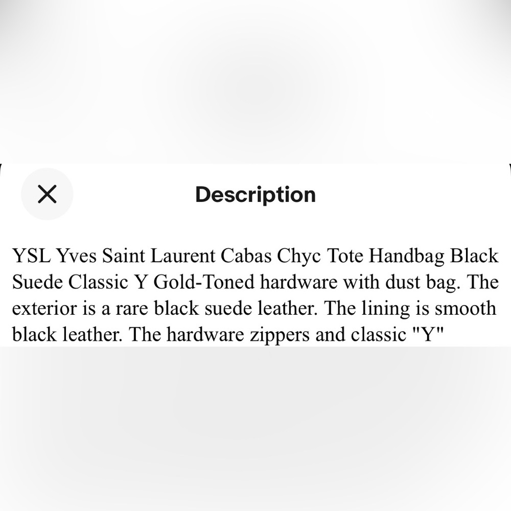 Saint Laurent Suede Cabas Handbag - Picture 6 of 7